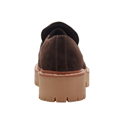 Marc Fisher Norton Lug Sole Leather Loafer - Dark Brown Suede