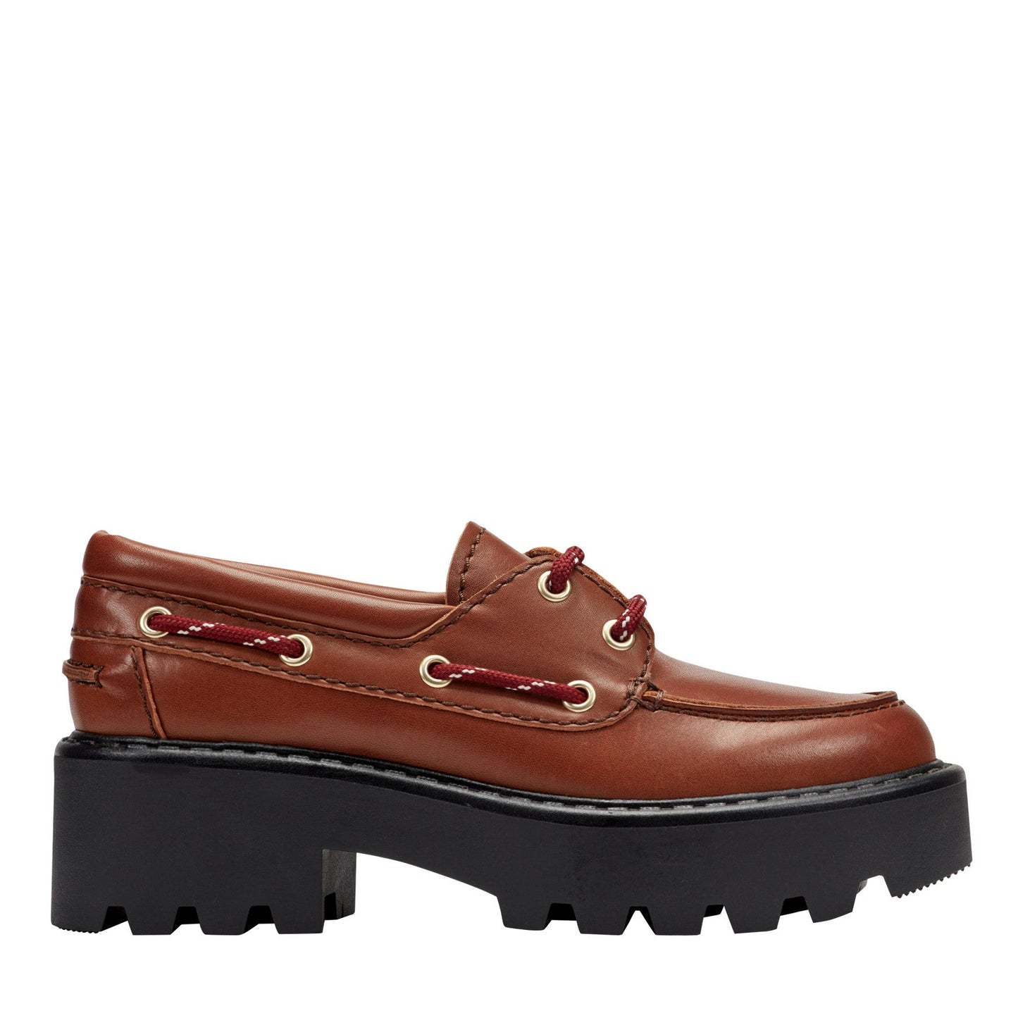Marc Fisher Peyten Leather Lug Sole Loafer - Cognac Leather