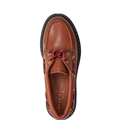 Marc Fisher Peyten Leather Lug Sole Loafer - Cognac Leather