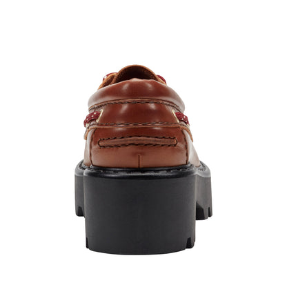 Marc Fisher Peyten Leather Lug Sole Loafer - Cognac Leather