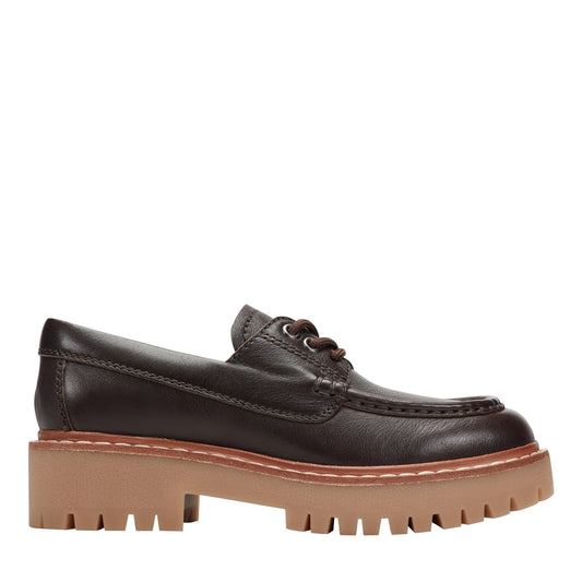 Marc Fisher Nerida Lug Sole Leather Loafer - Dark Brown Leather