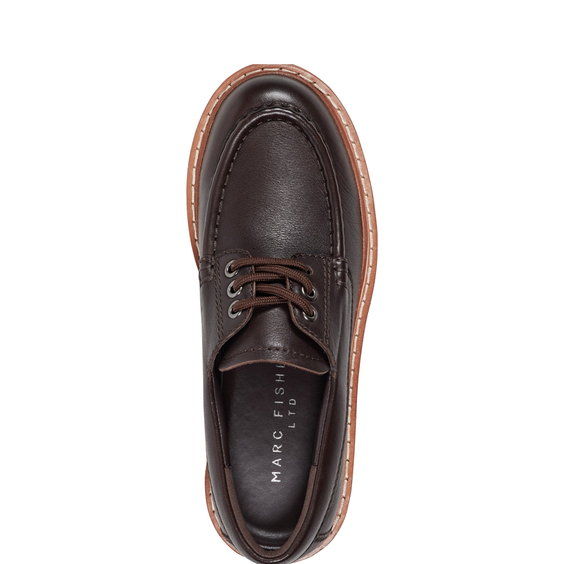 Marc Fisher Nerida Lug Sole Leather Loafer - Dark Brown Leather