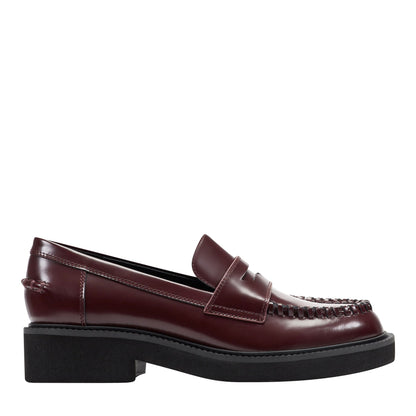 Marc Fisher Dagman Casual Leather Loafer - Dark Red Leather