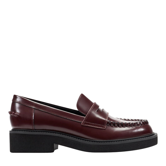 Marc Fisher Dagman Casual Leather Loafer - Dark Red Leather