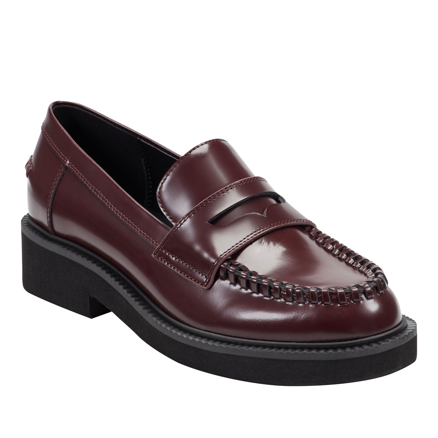 Marc Fisher Dagman Casual Leather Loafer - Dark Red Leather