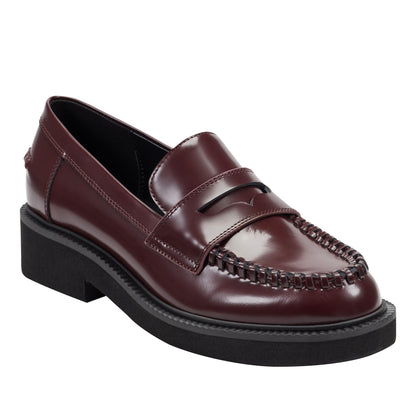 Marc Fisher Dagman Casual Leather Loafer - Dark Red Leather