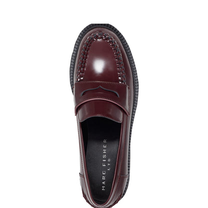 Marc Fisher Dagman Casual Leather Loafer - Dark Red Leather