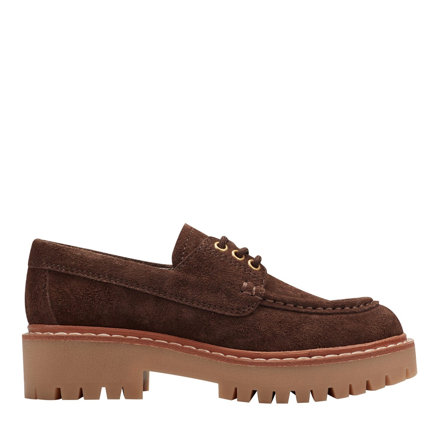 Marc Fisher Nerida Lug Sole Leather Loafer - Brown Suede
