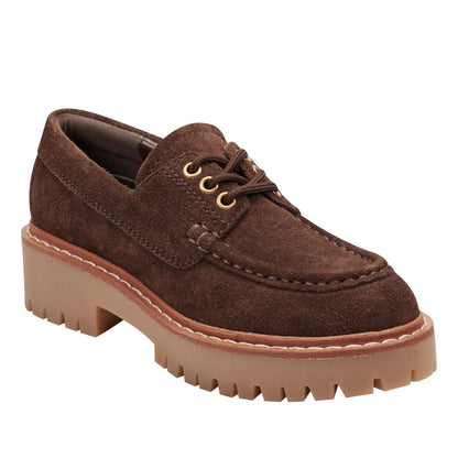 Marc Fisher Nerida Lug Sole Leather Loafer - Brown Suede