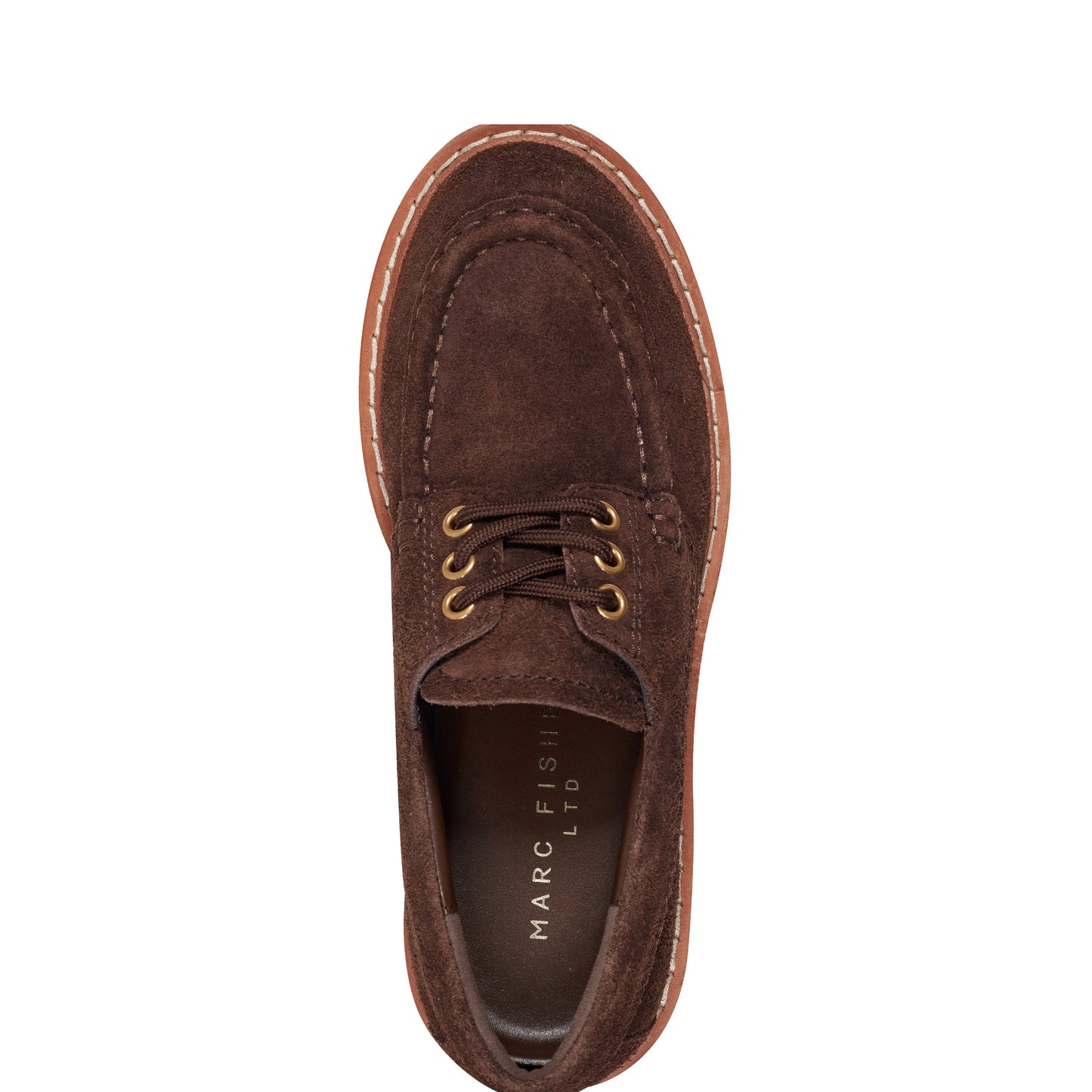 Marc Fisher Nerida Lug Sole Leather Loafer - Brown Suede
