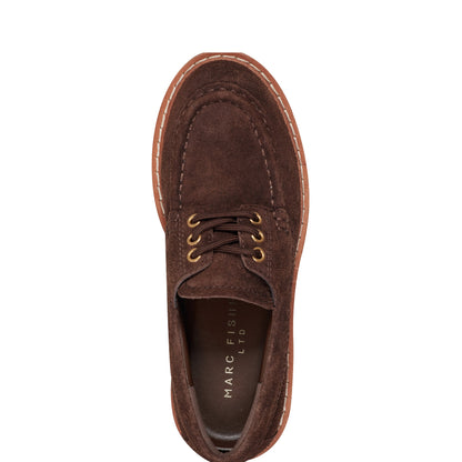 Marc Fisher Nerida Lug Sole Leather Loafer - Brown Suede