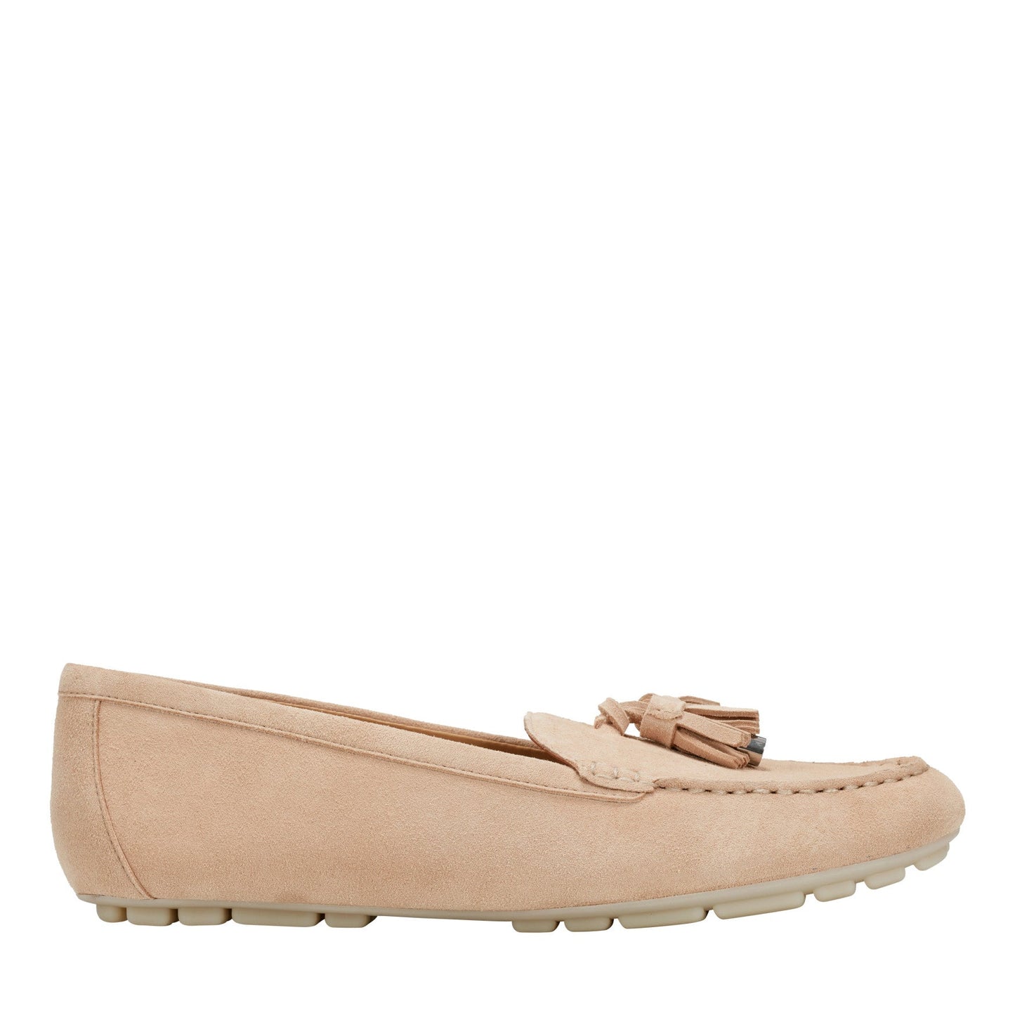 Marc Fisher Layney Casual Tassle Leather Loafer - Natural Suede