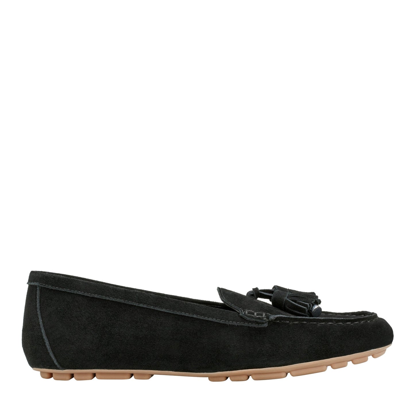 Marc Fisher Layney Casual Tassle Leather Loafer - Black Suede
