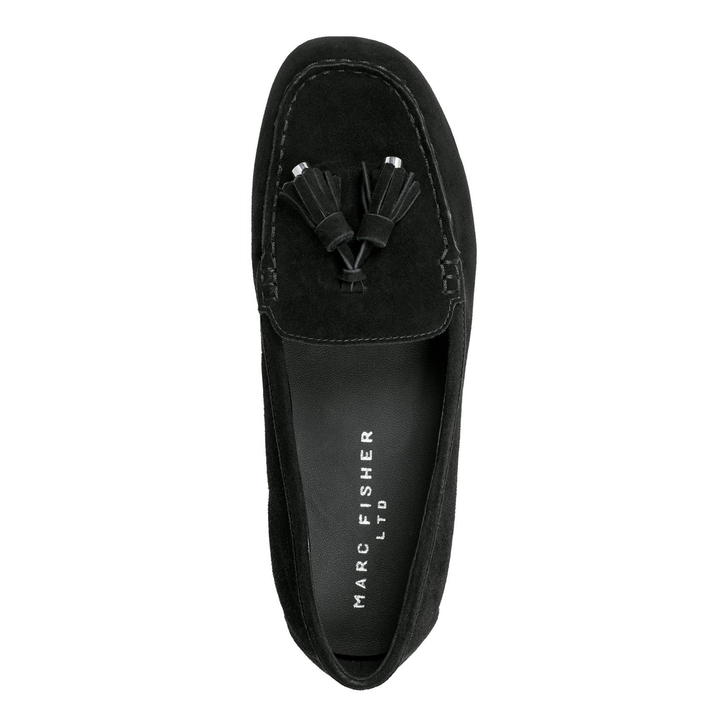 Marc Fisher Layney Casual Tassle Leather Loafer - Black Suede
