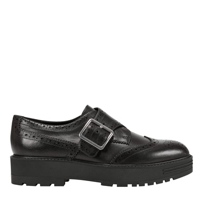Marc Fisher Remona Leather Monk Strap Loafer - Black Leather