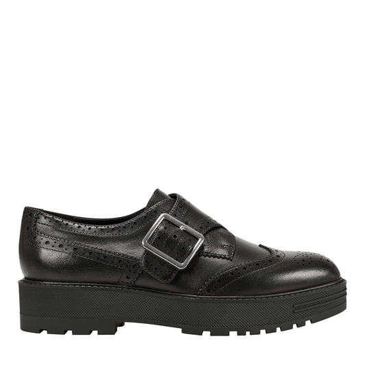 Marc Fisher Remona Leather Monk Strap Loafer - Black Leather