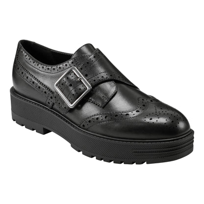 Marc Fisher Remona Leather Monk Strap Loafer - Black Leather
