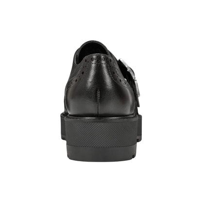Marc Fisher Remona Leather Monk Strap Loafer - Black Leather