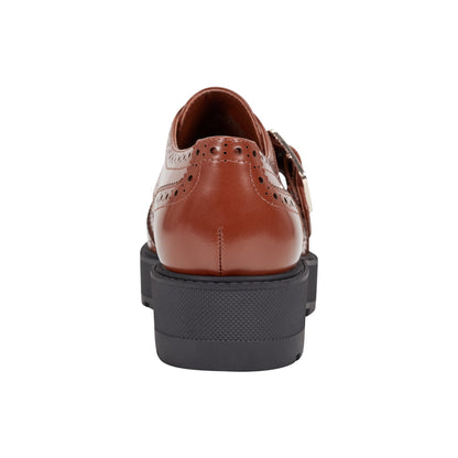 Marc Fisher Remona Leather Monk Strap Loafer - Brown Leather