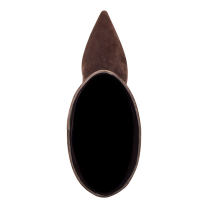 Marc Fisher Esmee Leather Boot - Dark Brown Suede