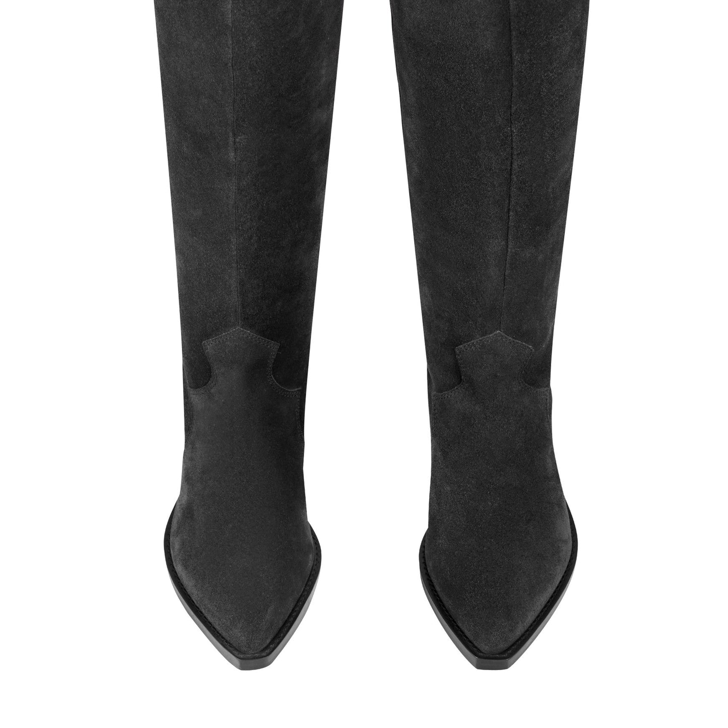 Marc Fisher Ander Leather Western Boot - Dark Blue Suede