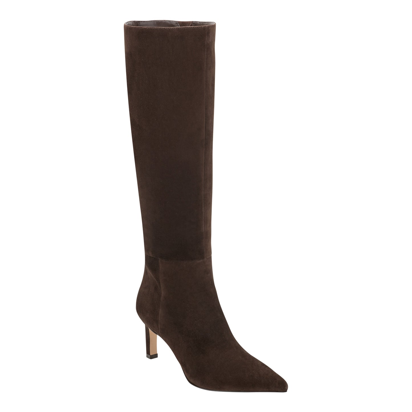 Marc Fisher Eva Leather Boot - Dark Brown Suede