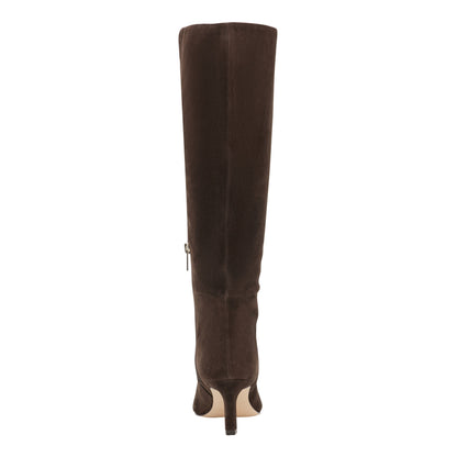 Marc Fisher Eva Leather Boot - Dark Brown Suede