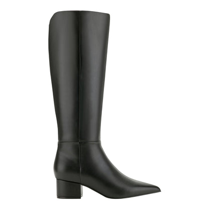 Marc Fisher Gradia Wide Calf Block Heel Boot - Black