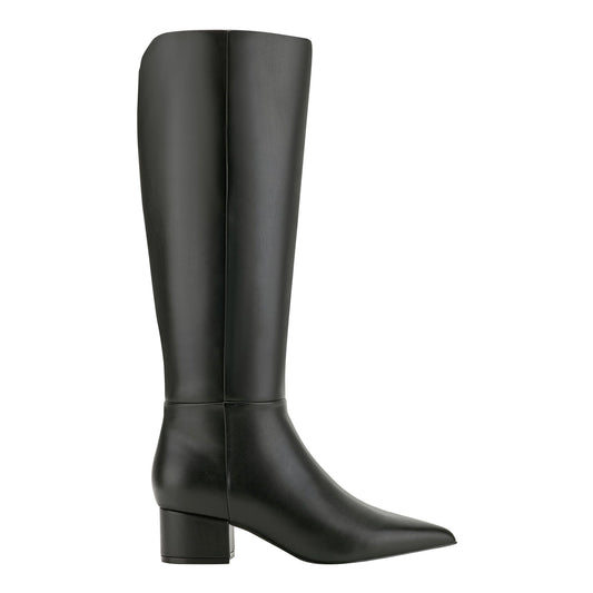 Marc Fisher Gradia Wide Calf Block Heel Boot - Black