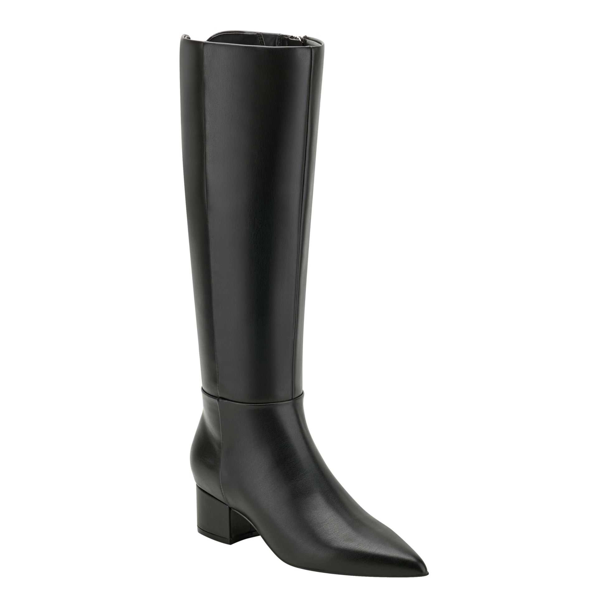 Marc Fisher Gradia Wide Calf Block Heel Boot - Black