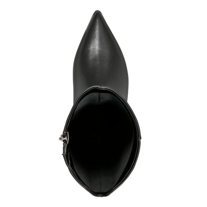 Marc Fisher Gradia Wide Calf Block Heel Boot - Black