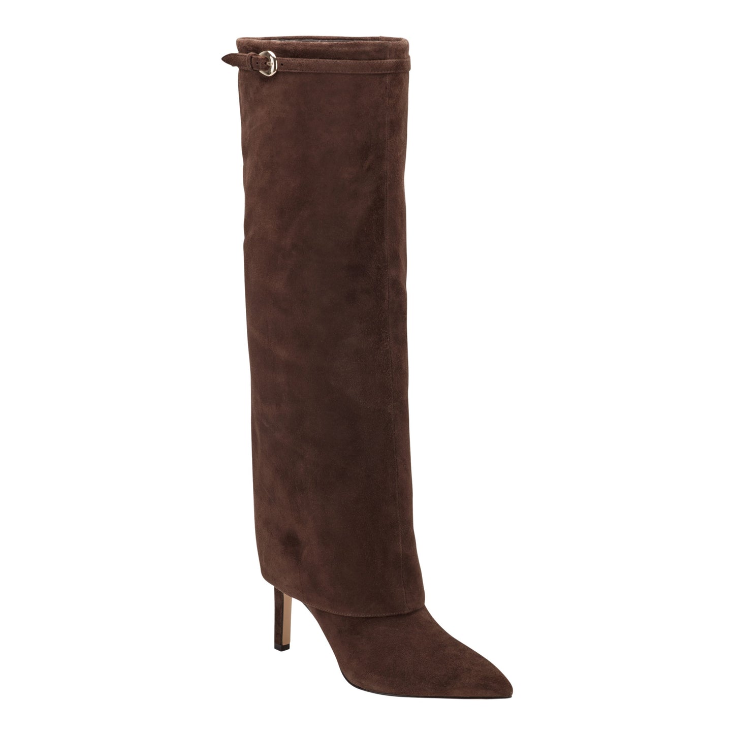 Marc Fisher Naples Leather Boot - Dark Brown Suede