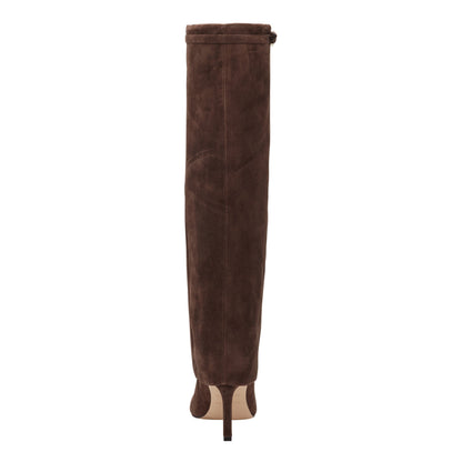 Marc Fisher Naples Leather Boot - Dark Brown Suede