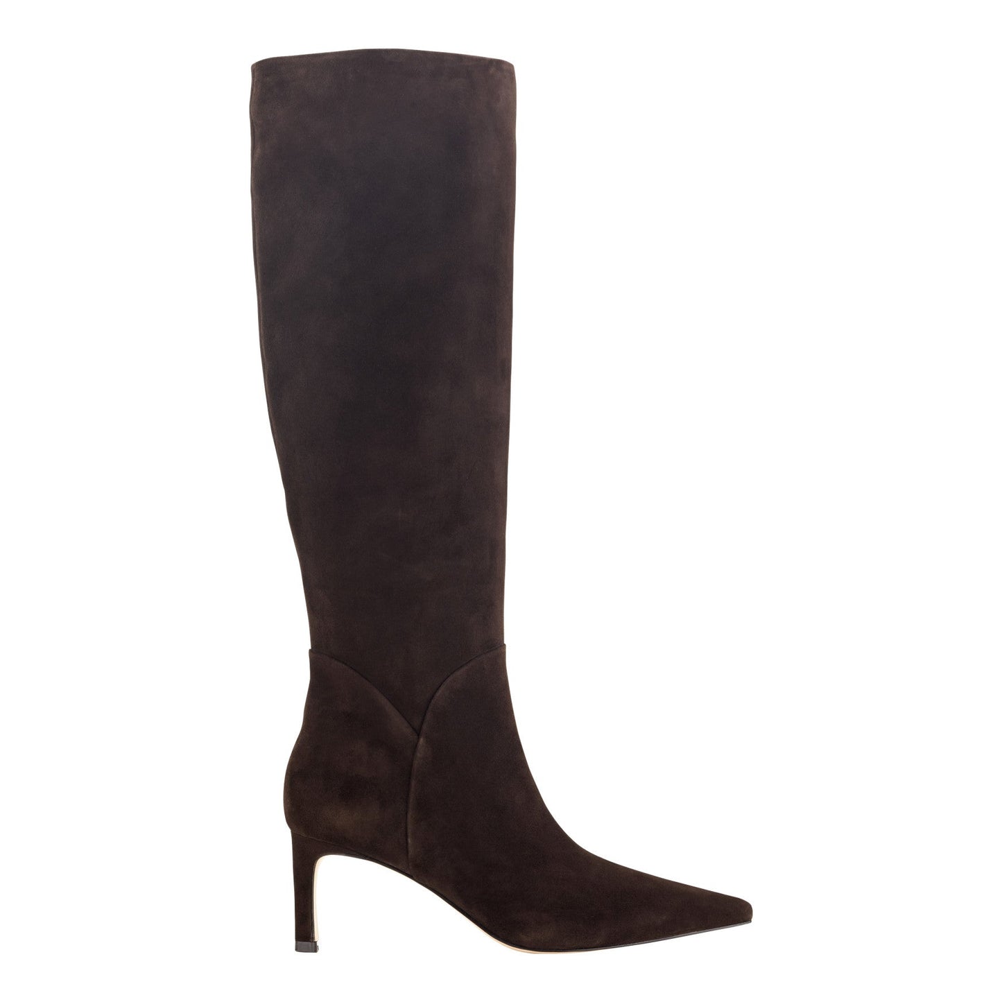Marc Fisher Sabrina Wide Calf Leather Boot - Dark Brown Suede