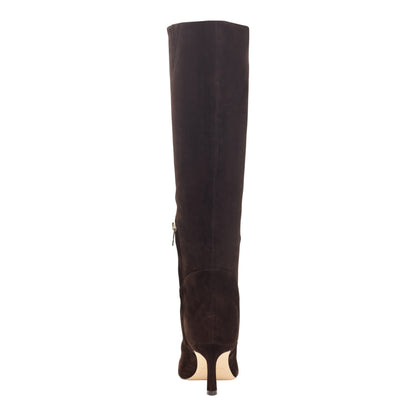 Marc Fisher Sabrina Wide Calf Leather Boot - Dark Brown Suede