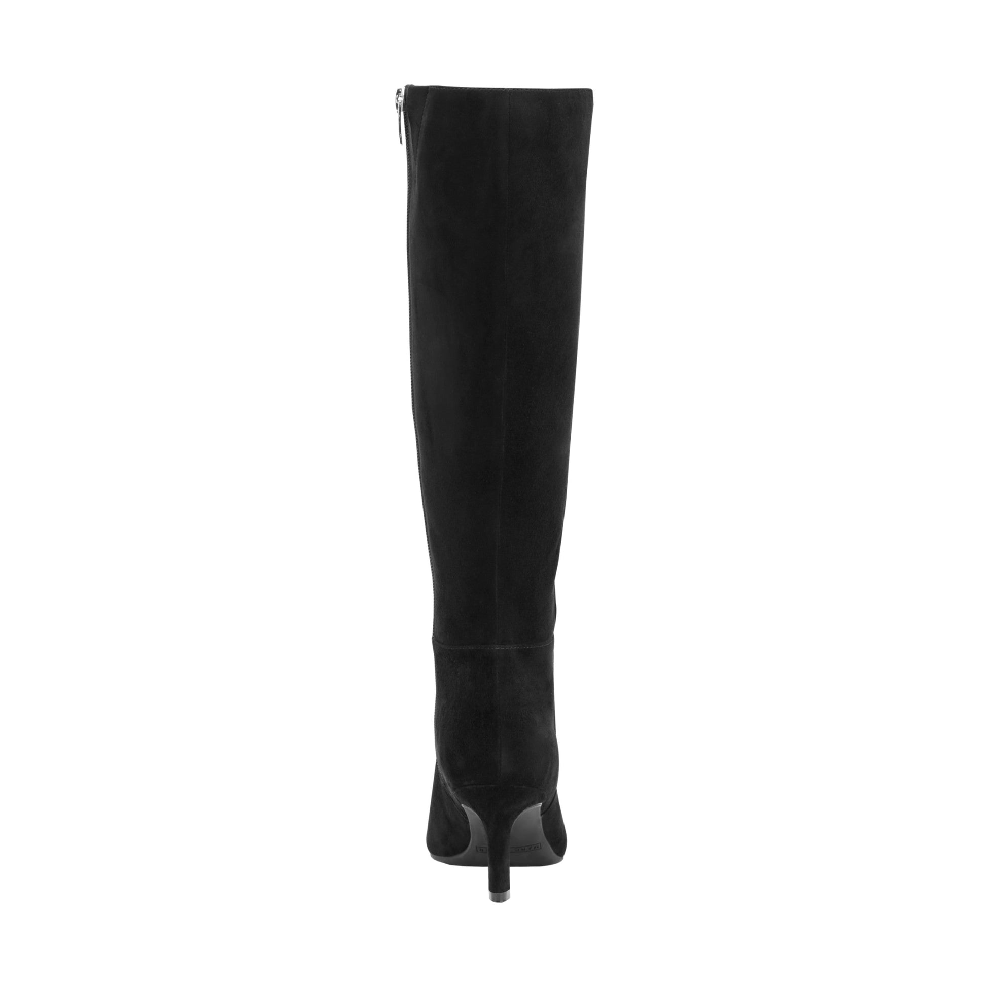 Marc Fisher Lucinda Kitten Heel Leather Boot - Black Suede