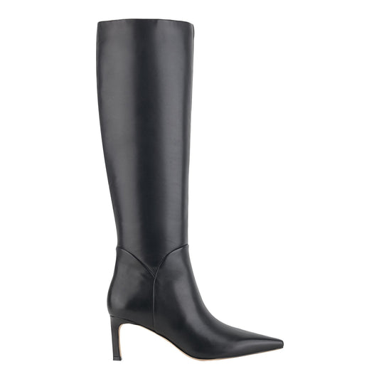 Marc Fisher Sabrina Wide Calf Leather Boot - Black Leather