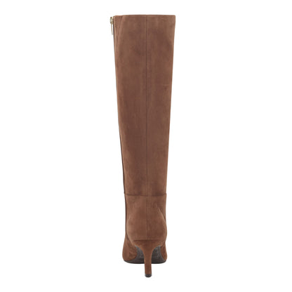 Marc Fisher Lucinda Kitten Heel Leather Boot - Tan Suede