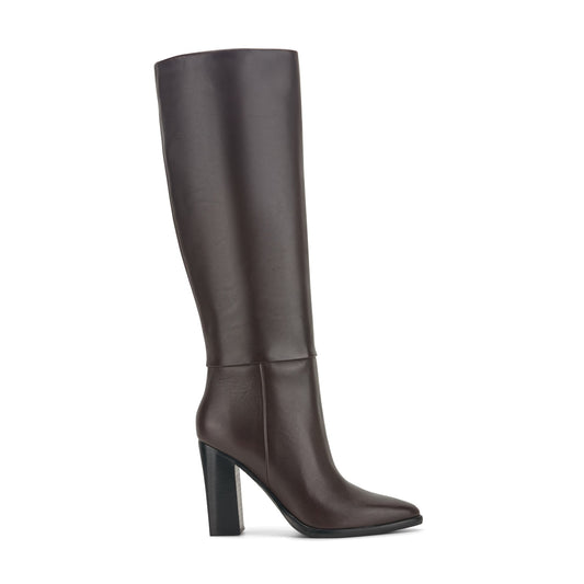Marc Fisher Lannie Dress Leather Boot - Dark Merlot Leather