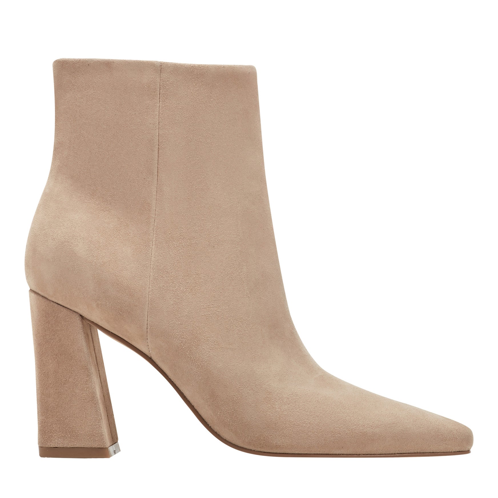 Marc Fisher Yanara Heeled Leather Bootie - Cognac Suede