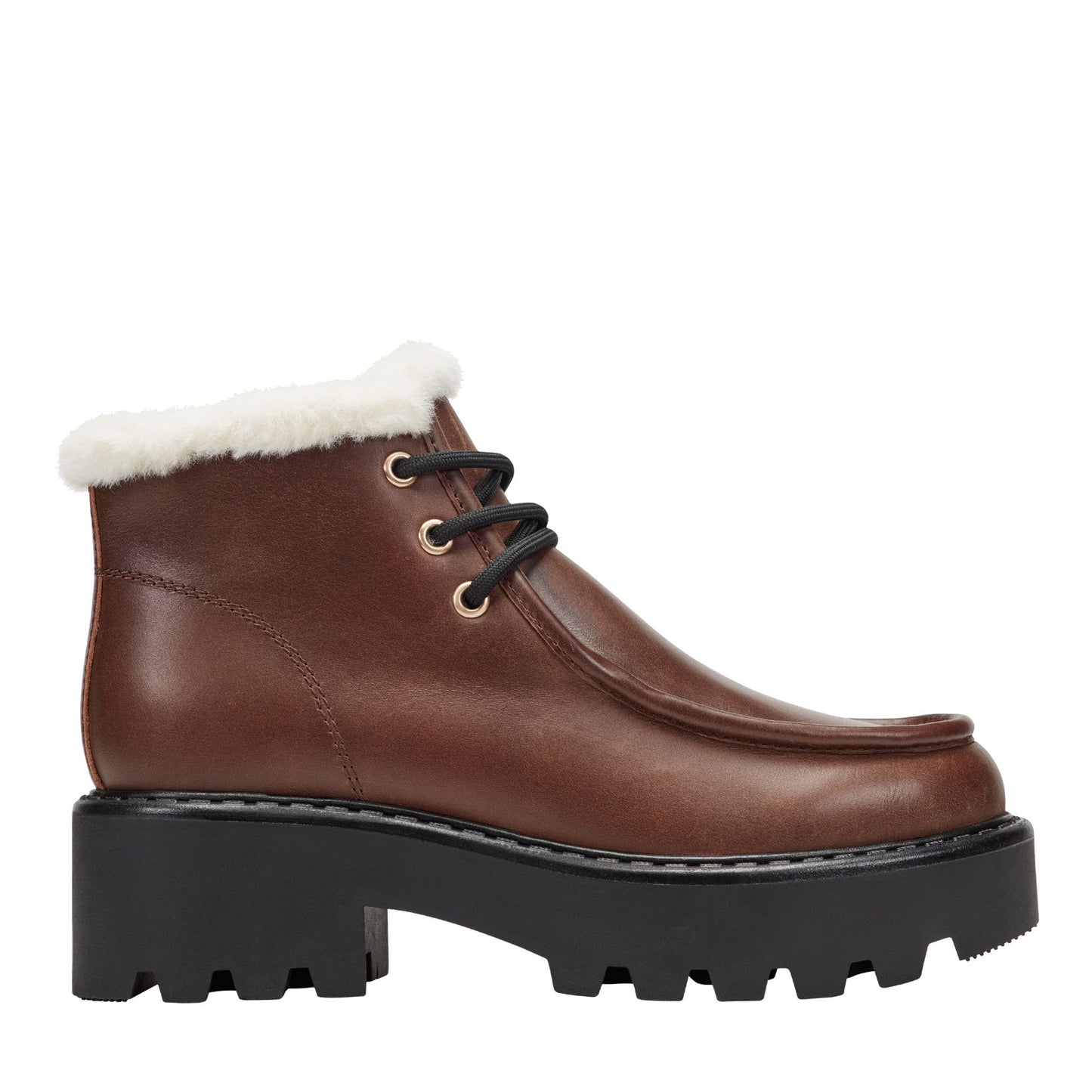 Marc Fisher Percy Lug Sole Bootie - Dark Brown Leather