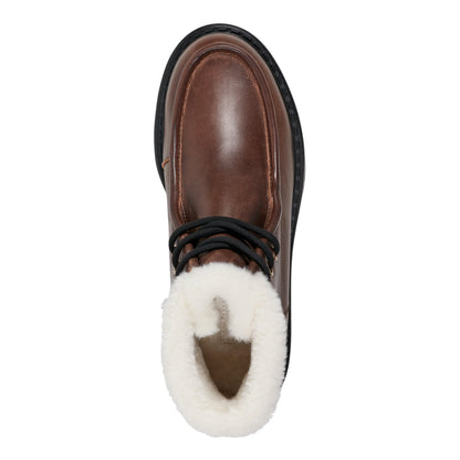 Marc Fisher Percy Lug Sole Bootie - Dark Brown Leather
