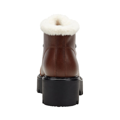 Marc Fisher Percy Lug Sole Bootie - Dark Brown Leather