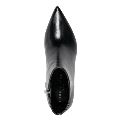 Marc Fisher Itzia Ankle Leather Bootie - Black Leather