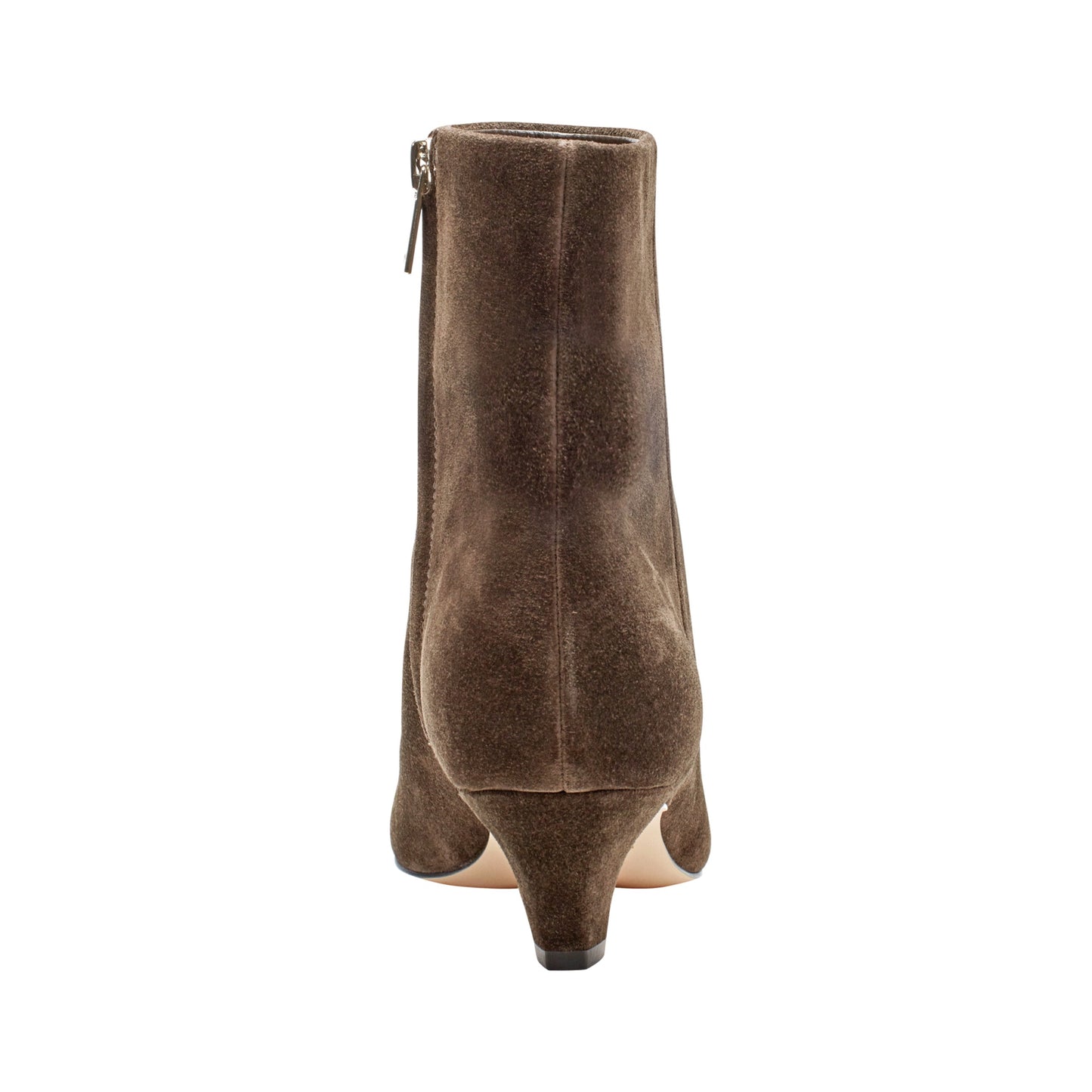 Marc Fisher Danai Kitten Heel Leather Ankle Bootie - Dark Brown Suede