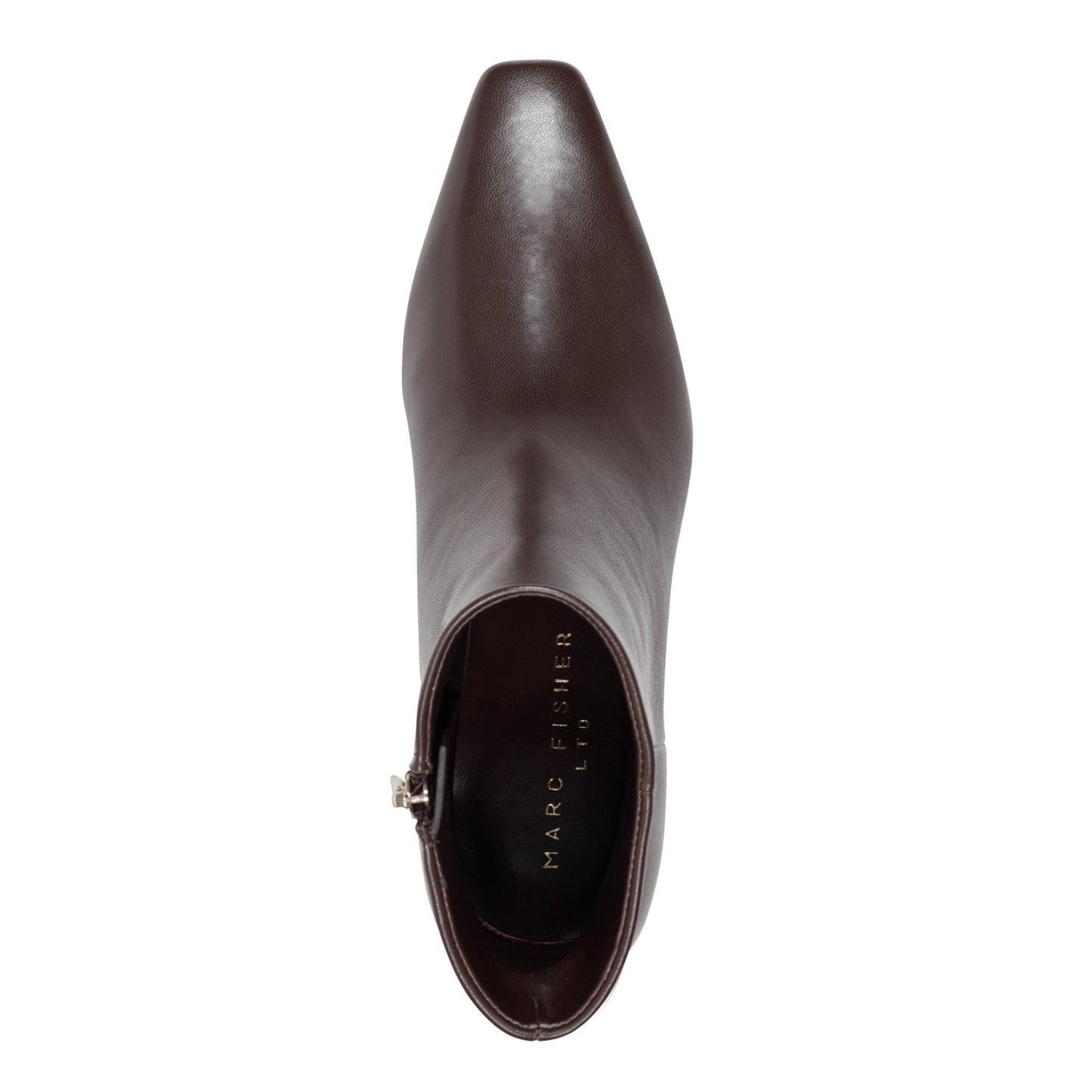 Marc Fisher Danai Kitten Heel Leather Ankle Bootie - Dark Brown Leather