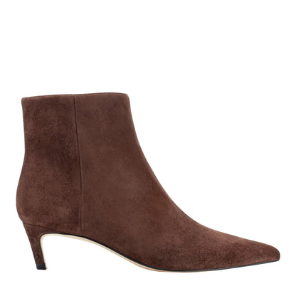 Marc Fisher Itzia Ankle Leather Bootie - Dark Brown Suede