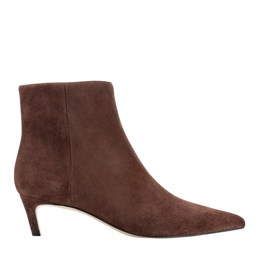 Marc Fisher Itzia Ankle Leather Bootie - Dark Brown Suede
