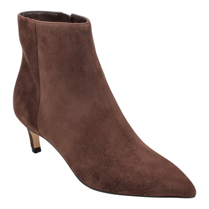 Marc Fisher Itzia Ankle Leather Bootie - Dark Brown Suede