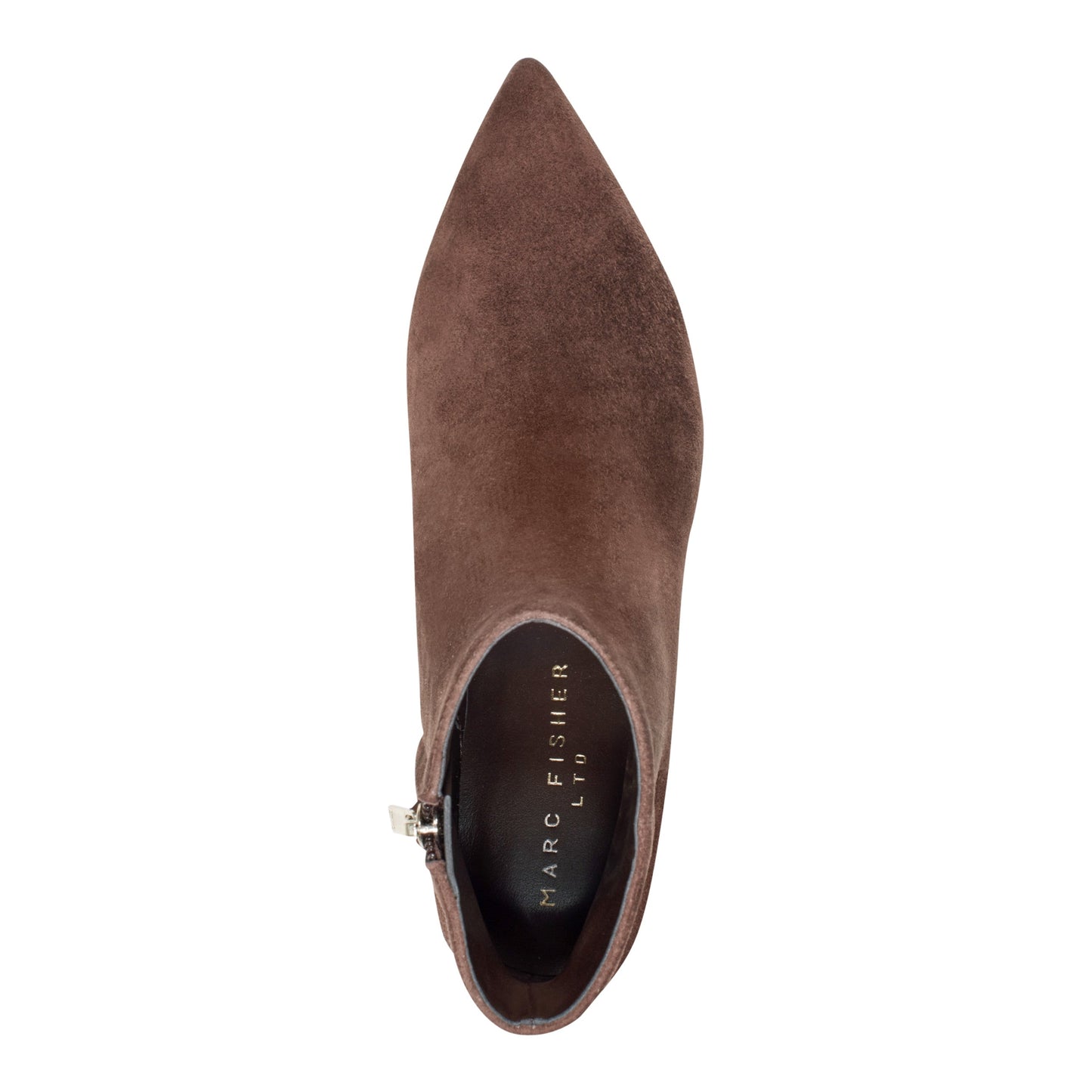 Marc Fisher Itzia Ankle Leather Bootie - Dark Brown Suede